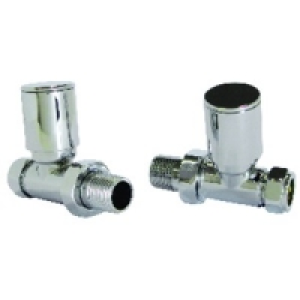 Contemporary Round Straight Radiator Valves - Chrome £19.99