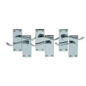 Wickes Monaco Victorian Scroll Latch Handle Set Chrome Finis £19.99