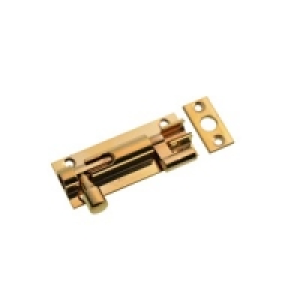 Wickes Necked Barrel Bolt Polished Brass Finish 63mm &pound;3.99