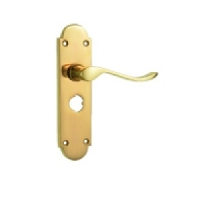 Wickes Prague Victorian Shaped Privacy Handle Polished Brass