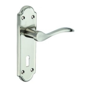 Wickes Romano Lock Handle Satin Nickel Finish