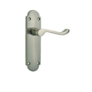Wickes Cuba Victorian Shaped Latch Handle Satin Nickel Finis