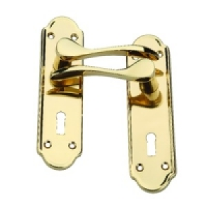 Wickes Romano Lock Handle Polished Brass Finish