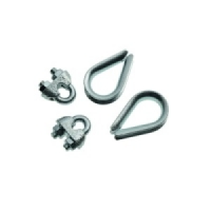 Wickes Bright Zinc Plated Thimble & Clamp Set 4mm Pack 4