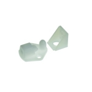 Wickes Plastic Catch Peglock White 13mm 4 Pack &pound;3.49