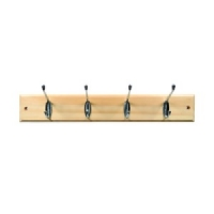 Wickes Hat and Coat Hook Rack Pine & Chrome Plated £8.99