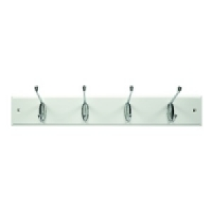 Wickes Hat and Coat Hook Rack White & Chrome Plated £8.99
