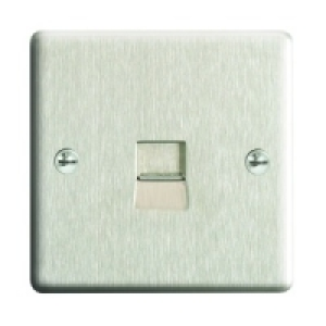 Wickes Telephone Socket Master 1 Gang Brushed Steel Raised P £7.19