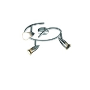Wickes Milano Spiral Triple Spotlight Brushed Chrome &pound;10.79