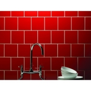 Wickes Red Gloss Ceramic Wall Tile 147x147mm