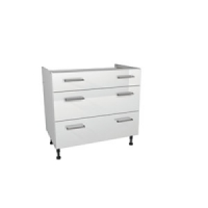 Wickes Houston Pan Unit Gloss White 900mm