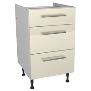 Wickes Costa Rica Drawer Unit Gloss Cream 500mm