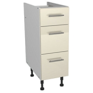 Wickes Costa Rica Soft Close Drawer Unit Gloss Cream 300mm