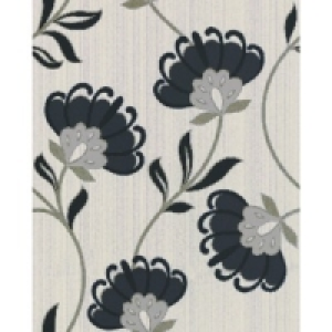 Superfresco Easy Honeysuckle Fan Decorative Wallpaper Black/