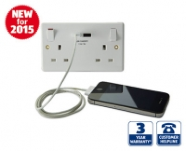 Double Wall Socket with USB
