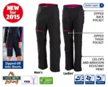 Mens/Ladies Mountain Bike Convertible Trousers