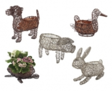 Rattan Effect Animal Planters