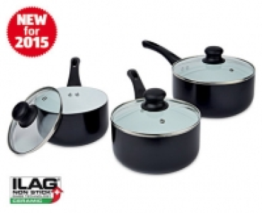 3 Piece Ceramic Coated Pan Set