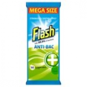 Flash Antibacterial Cleaning Wipes 90 per pack &pound;2.00
