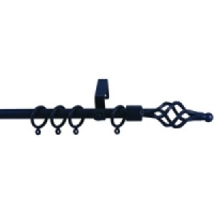 Extendable Curtain Pole Black 1.2-2.0m