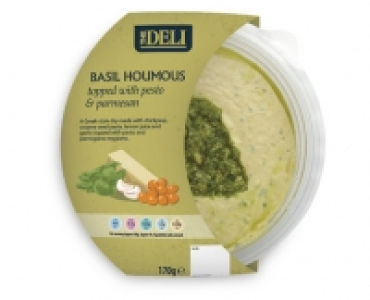 Houmous Topped with Pesto & Parmesan