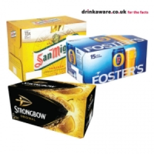 San Miguel, Fosters, Strongbow