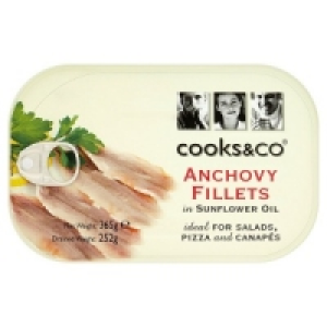 Cooks & Co Anchovy Fillets in Sunflower Oil 24x365g