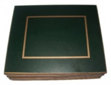 Proline Cuisine Coasters Catering Green & Gold 6 Pack
