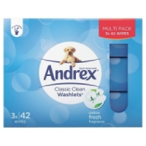 Andrex Washlets Classic Clean Multi Pack (3 x 42 Wipes) £4.43