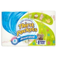 Makro  Thirst Pockets Decorated Family Pack 8 Rolls