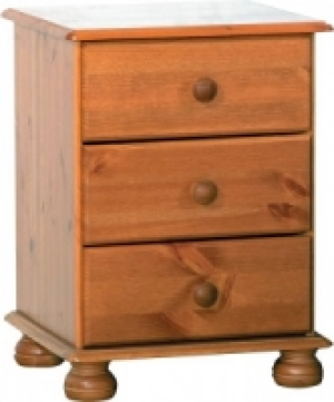 Richmond Pine 3 Drawer Bedside Table H58xW44xD38