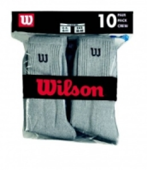 Wilson 10 Pk Crew Sock Grey