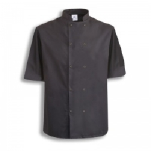 Chefs Jacket Short Sleeve Black Large