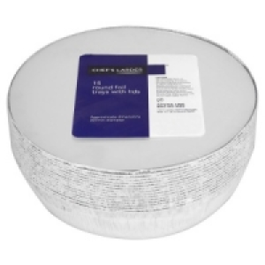 Chefs Larder 15 Round Foil Trays with Lids 227mm