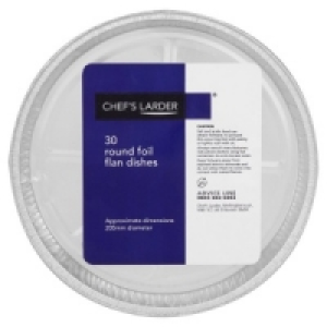 Chefs Larder 30 Round Foil Flan Dishes 205mm
