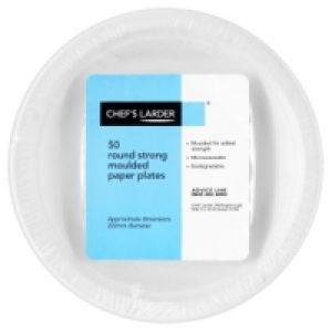 Chefs Larder 22cm White Moulded Fibre Plates 50s