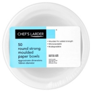 Chefs Larder 30cl 16.5cm White Moulded Fibre Bowls 50s