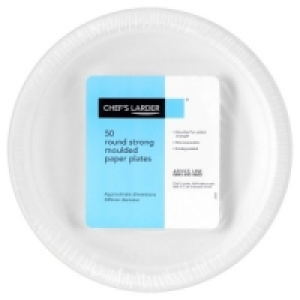 Chefs Larder 50 Round Stong Moulded Paper Plates 245mm