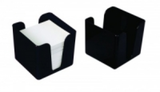 Deflecto Cubic Note Block & Holder Black