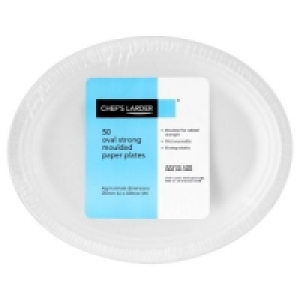 Chefs Larder 50 Oval Strong Moulded paper Plates 250mm