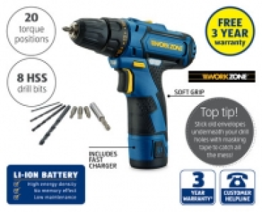 12V Li-Ion Cordless Drill £29.99