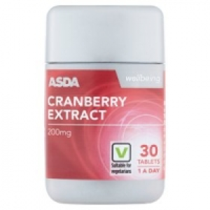 Asda Asda Wellbeing Cranberry Extract 200mg 1 A Day Tablets 30 Pack