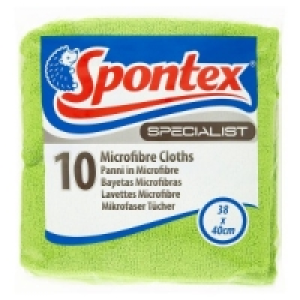 Spontex Specialist Microfibre Cloths Green 10 x 10s