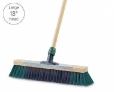 18 Inch Outdoor Broom with Scraper