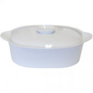 Partridges Dema Designs Simplicity Porcelain Casserole with Lid 2.2L - White Oval