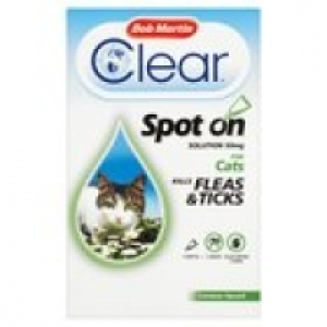 Bob Martin Clear Spot on for Cats - kills Fleas & &pound;3.60