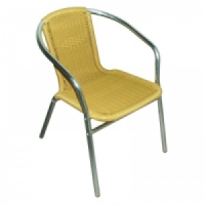 Aluminium Rattan Chair Beige