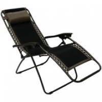 Partridges Generic Amir Recliner Garden Relaxer Chair - Zero Gravity - Black