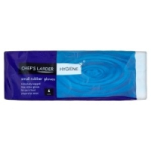 Chefs Larder Hygiene Small Rubber Gloves Blue 24 x 6s