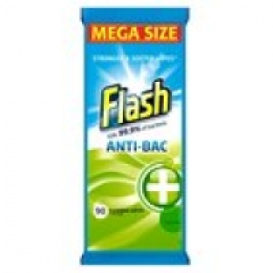 Flash Antibacterial Cleaning Wipes 90 per pack &pound;2.00